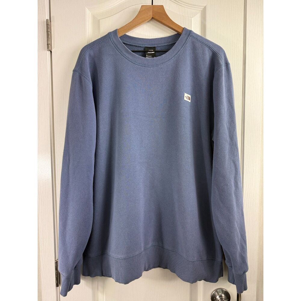 The North Face Heritage Patch Crewneck Sweatshirt Men XL Blue A55TM Fleece